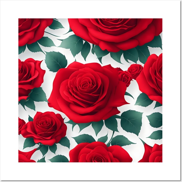 RED ROSE design Wall Art by KAVIPRIYAMART